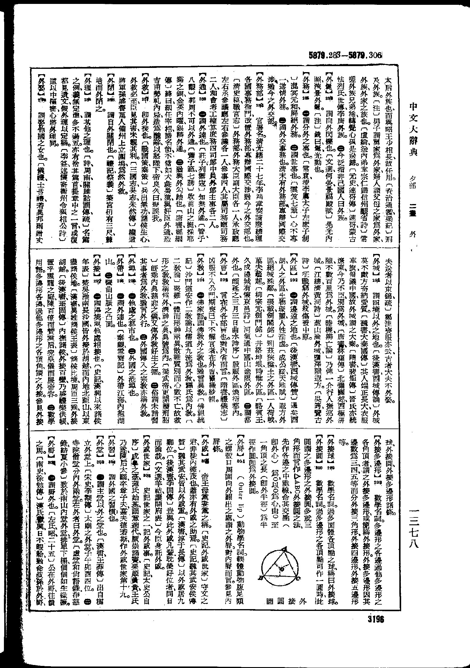《中文大辞典》 第3196页